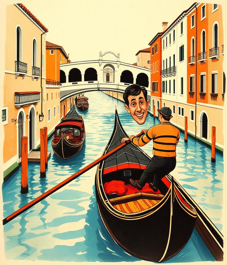 Venezia: Drifting down a canal on a Venetian gondola.